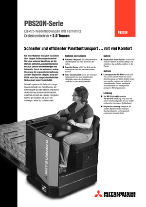 Paletni viličari za sjedeće vozače Mitsubishi PBS20N