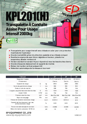 Platforma za stojeće rukovatelje za paletne viličare EP KPL201