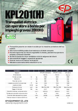Platforma za stojeće rukovatelje za paletne viličare EP KPL201