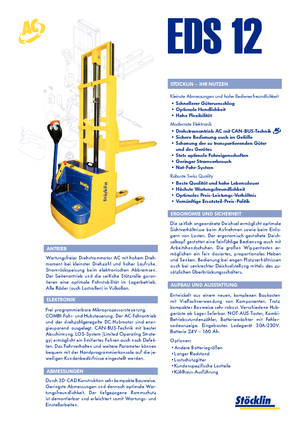 Hodajući viličar Stöcklin EDS 12