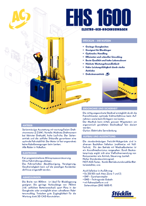 Hodajući viličar Stöcklin EHS 1600