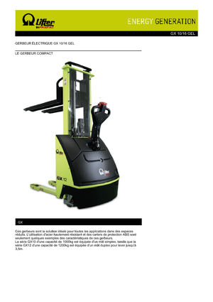 Hodajući viličar PRAMAC Lifter GX 10/16 GEL