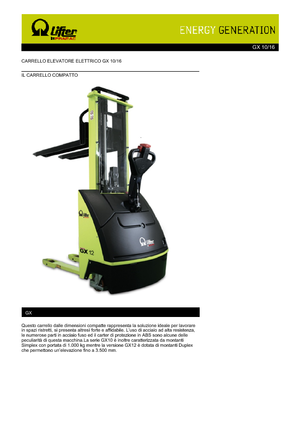 Hodajući viličar PRAMAC Lifter GX 10/16