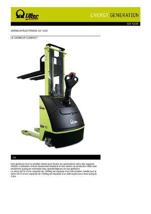 Hodajući viličar PRAMAC Lifter GX 12/25