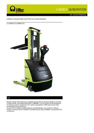 Hodajući viličar PRAMAC Lifter GX 12/29 Straddle