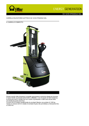 Hodajući viličar PRAMAC Lifter GX 12/35 Straddle GEL