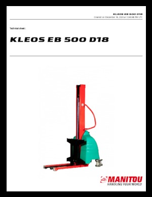 Hodajući viličar Manitou Kleos EB 500 D18