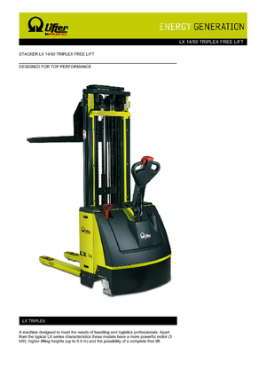 Hodajući viličar PRAMAC Lifter LX 14/50 Triplex-Free Lift