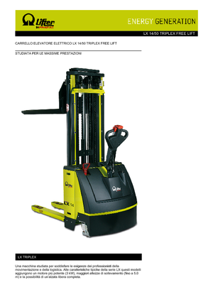 Hodajući viličar PRAMAC Lifter LX 14/50 Triplex-Free Lift