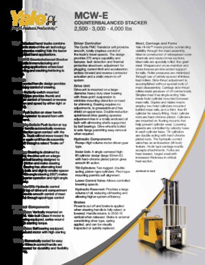 Hodajući viličar Yale MCW040-E