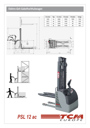 Hodajući viličar TCM PSL 12 ac