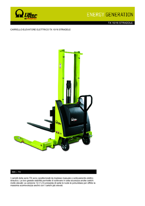 Hodajući viličar PRAMAC Lifter TX 10/16 Straddle