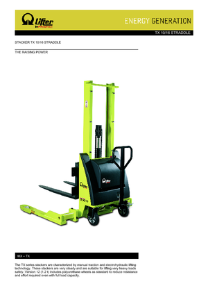 Hodajući viličar PRAMAC Lifter TX 10/16 Straddle