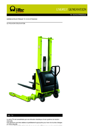 Hodajući viličar PRAMAC Lifter TX 10/16 Straddle