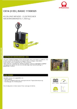 Dizalice za palete PRAMAC Lifter CX 14 Basic GEL
