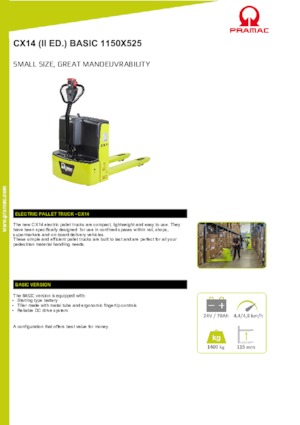 Dizalice za palete PRAMAC Lifter CX 14 Basic GEL
