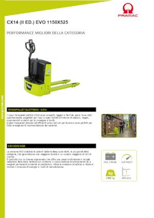 Dizalice za palete PRAMAC Lifter CX 14 EVO GEL