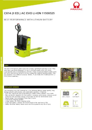 Dizalice za palete PRAMAC Lifter CX 14 EVO Li-Ion