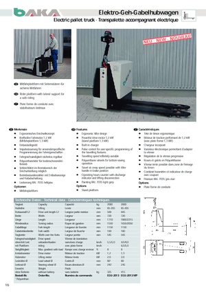 Dizalice za palete Baka EGU 2013