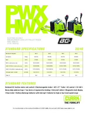 Dizalice za palete Clark HWX 40