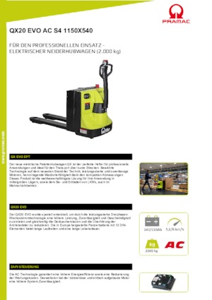 Dizalice za palete PRAMAC Lifter QX 20 EVO