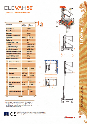 Vertikalna podizna platforma s jednim jarbolom Faraone Elevah 50