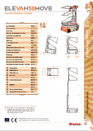 Vertikalna podizna platforma s jednim jarbolom Faraone Elevah 50 Move