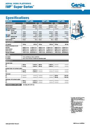 Vertikalna podizna platforma s jednim jarbolom Genie IWP 25 S