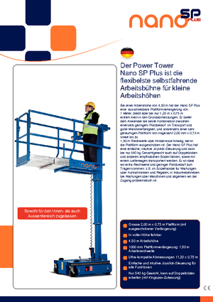 Vertikalna podizna platforma s jednim jarbolom Power Towers Nano Sp Plus