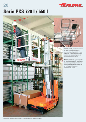 Vertikalna podizna platforma s jednim jarbolom Faraone PKS 550 I