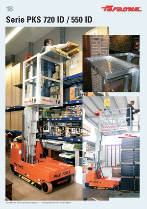 Vertikalna podizna platforma s jednim jarbolom Faraone PKS 550 ID