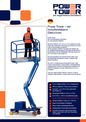 Vertikalna podizna platforma s jednim jarbolom Power Towers Power Tower