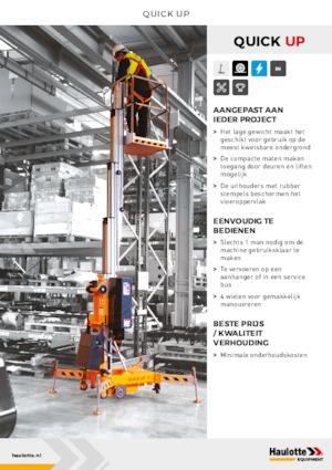 Vertikalna podizna platforma s jednim jarbolom Haulotte QuickUp 7