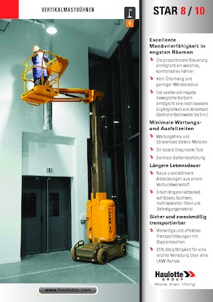 Vertikalna podizna platforma s jednim jarbolom Haulotte Star 10