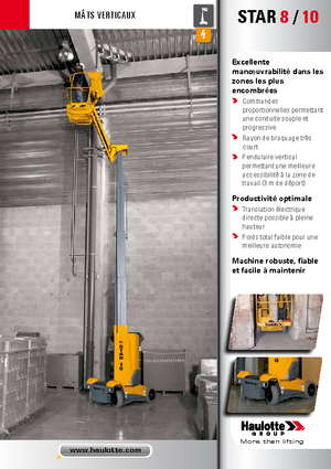 Vertikalna podizna platforma s jednim jarbolom Haulotte Star 10