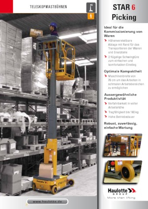 Vertikalna podizna platforma s jednim jarbolom Haulotte Star 6 Picking