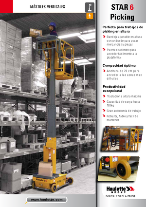 Vertikalna podizna platforma s jednim jarbolom Haulotte Star 6 Picking