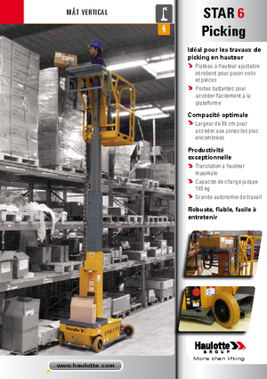 Vertikalna podizna platforma s jednim jarbolom Haulotte Star 6 Picking