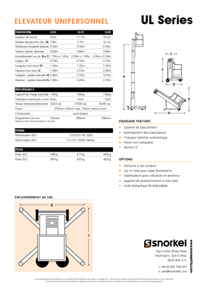 Vertikalna podizna platforma s jednim jarbolom Snorkel UL32AC