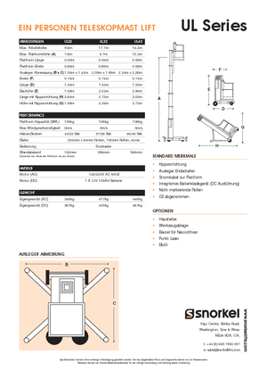 Vertikalna podizna platforma s jednim jarbolom Snorkel UL32AC