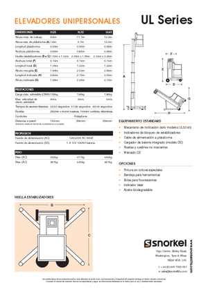 Vertikalna podizna platforma s jednim jarbolom Snorkel UL32AC