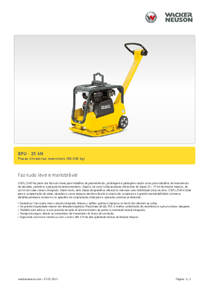 Reverzibilni kompaktori s vibracionim pločama Wacker BPU 2540 A