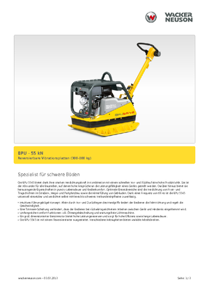 Reverzibilni kompaktori s vibracionim pločama Wacker Neuson BPU5545A 