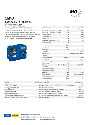 Benzinski generatori struje Geko ® 13000 ED-S/SEBA