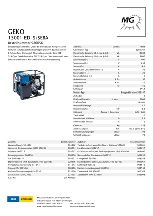 Benzinski generatori struje Geko ® 13001 ED-S/SEBA