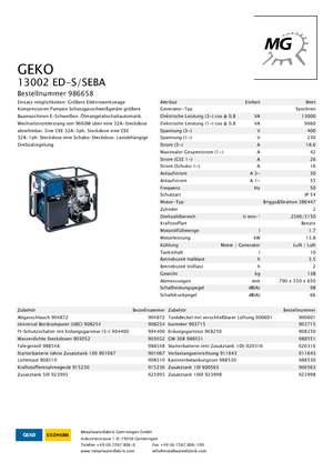 Benzinski generatori struje Geko ® 13002 ED-S/SEBA