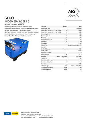 Benzinski generatori struje Geko ® 18000 ED-S/SEBA