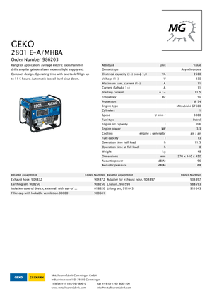 Benzinski generatori struje Geko ® 2801 E-A/MHBA