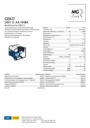 Benzinski generatori struje Geko ® 3001 E-A/HHBA