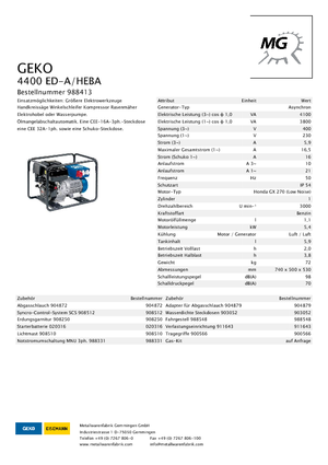 Benzinski generatori struje Geko ® 4400 ED-A/HEBA